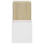 Zapatero de recibidor contrachapado blanco roble 105x35,5x70 cm