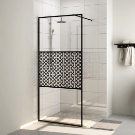 Mampara ducha accesible vidrio ESG transparente negro 100x195cm