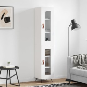 Hohes weißes Sperrholz-Sideboard 34,5 x 34 x 180 cm von vidaXL, Sideboards - Ref: Foro24-3199401, Preis: 102,10 €, Rabatt: %