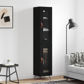 Aparador de madera contrachapada negro 34,5x34x180 cm von vidaXL, Sideboards - Ref: Foro24-3199402, Preis: 101,77 €, Rabatt: %