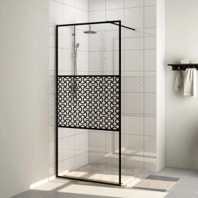 Mampara ducha accesible vidrio ESG transparente negro 115x195cm