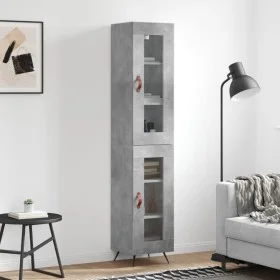 Aparador de madera contrachapada gris hormigón 34,5x34x180 cm de vidaXL, Aparadores - Ref: Foro24-3199405, Precio: 98,93 €, D...