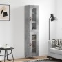 Gray concrete plywood sideboard 34.5x34x180 cm by vidaXL, Sideboards - Ref: Foro24-3199405, Price: 100,14 €, Discount: %