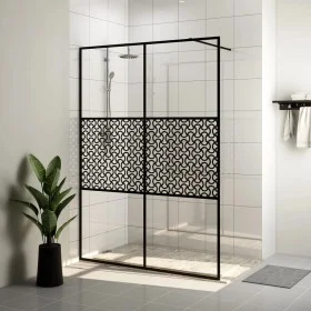 Begehbare Duschwand ESG klares schwarzes Glas 140x195 cm von vidaXL, Duschwände und Duschwände - Ref: Foro24-151032, Preis: 2...
