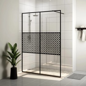 Mampara de ducha accesible vidrio ESG claro negro 140x195 cm