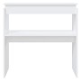 Mesa consola madera de ingeniería blanca 80x30x80 cm