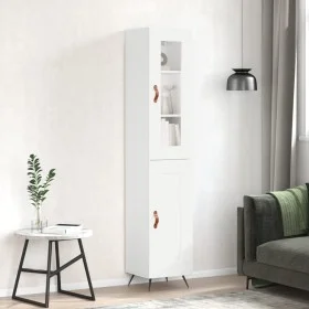 Hohes weißes Sperrholz-Sideboard 34,5 x 34 x 180 cm von vidaXL, Sideboards - Ref: Foro24-3199465, Preis: 100,64 €, Rabatt: %