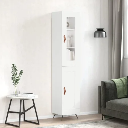Hohes weißes Sperrholz-Sideboard 34,5 x 34 x 180 cm von vidaXL, Sideboards - Ref: Foro24-3199465, Preis: 101,07 €, Rabatt: %