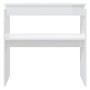 Mesa consola madera contrachapada blanco brillante 80x30x80 cm