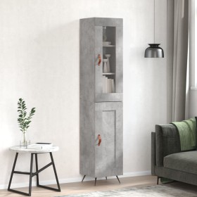 Aparador de madera contrachapada gris hormigón 34,5x34x180 cm de vidaXL, Aparadores - Ref: Foro24-3199469, Precio: 99,52 €, D...