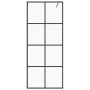 Accessible shower screen clear ESG glass black 80x195 cm by vidaXL, Shower walls and screens - Ref: Foro24-151033, Price: 164...