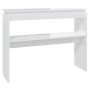 Mesa consola madera contrachapada blanco brillante 102x30x80 cm en Mesas auxiliares | Comprar online en Foro24