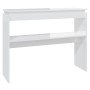Mesa consola madera contrachapada blanco brillante 102x30x80 cm