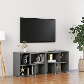 Mueble de TV madera contrachapada gris 104x30x52 cm Mueble de TV madera contrachapada gris 104x30x52 cm