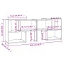 Mueble de TV madera contrachapada gris brillante 104x30x52 cm