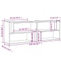 Mueble de TV madera contrachapada gris brillante 149x30x52 cm