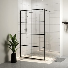 Mampara de ducha accesible vidrio ESG claro negro 140x195 cm