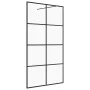Accessible shower screen clear ESG glass black 140x195 cm by vidaXL, Shower walls and screens - Ref: Foro24-151037, Price: 22...