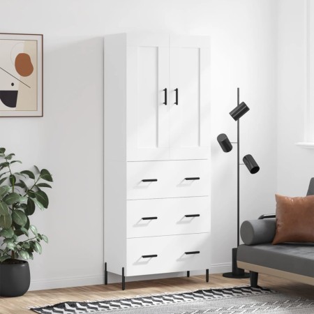 Hohes weißes Sperrholz-Sideboard 69,5 x 34 x 180 cm von vidaXL, Sideboards - Ref: Foro24-3199753, Preis: 187,08 €, Rabatt: %