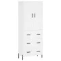 Hohes weißes Sperrholz-Sideboard 69,5 x 34 x 180 cm von vidaXL, Sideboards - Ref: Foro24-3199753, Preis: 182,38 €, Rabatt: %