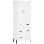 Hohes weißes Sperrholz-Sideboard 69,5 x 34 x 180 cm von vidaXL, Sideboards - Ref: Foro24-3199753, Preis: 187,08 €, Rabatt: %