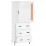 Hohes weißes Sperrholz-Sideboard 69,5 x 34 x 180 cm von vidaXL, Sideboards - Ref: Foro24-3199753, Preis: 182,38 €, Rabatt: %
