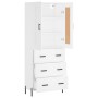 Hohes weißes Sperrholz-Sideboard 69,5 x 34 x 180 cm von vidaXL, Sideboards - Ref: Foro24-3199753, Preis: 187,08 €, Rabatt: %