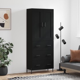 Aparador alto madera contrachapada negro 69,5x34x180 cm de vidaXL, Aparadores - Ref: Foro24-3199754, Precio: 196,03 €, Descue...