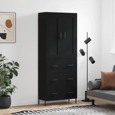 Aparador alto madera contrachapada negro 69,5x34x180 cm de vidaXL, Aparadores - Ref: Foro24-3199754, Precio: 193,56 €, Descue...