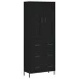 Aparador alto madera contrachapada negro 69,5x34x180 cm de vidaXL, Aparadores - Ref: Foro24-3199754, Precio: 193,56 €, Descue...