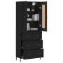 Aparador alto madera contrachapada negro 69,5x34x180 cm de vidaXL, Aparadores - Ref: Foro24-3199754, Precio: 193,56 €, Descue...