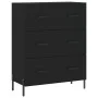 Aparador alto madera contrachapada negro 69,5x34x180 cm de vidaXL, Aparadores - Ref: Foro24-3199754, Precio: 193,56 €, Descue...