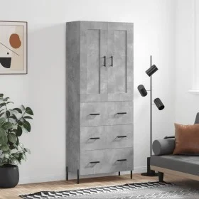 Tall plywood gray concrete sideboard 69.5x34x180 cm by vidaXL, Sideboards - Ref: Foro24-3199757, Price: 169,42 €, Discount: %