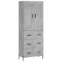 Tall plywood gray concrete sideboard 69.5x34x180 cm by vidaXL, Sideboards - Ref: Foro24-3199757, Price: 169,41 €, Discount: %