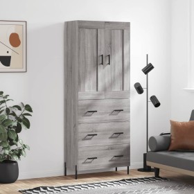 Aparador alto madera contrachapada gris sonoma 69,5x34x180 cm von vidaXL, Sideboards - Ref: Foro24-3199759, Preis: 176,95 €, ...