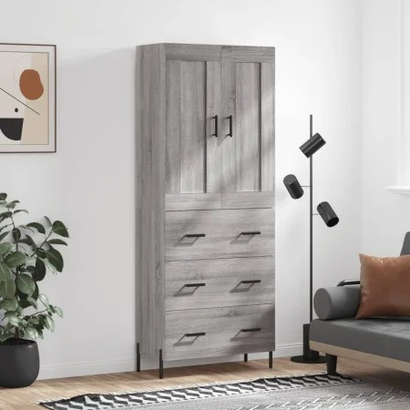 Aparador alto madera contrachapada gris sonoma 69,5x34x180 cm de vidaXL, Aparadores - Ref: Foro24-3199759, Precio: 174,80 €, ...
