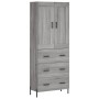 Aparador alto madera contrachapada gris sonoma 69,5x34x180 cm de vidaXL, Aparadores - Ref: Foro24-3199759, Precio: 176,81 €, ...