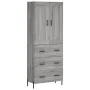 Aparador alto madera contrachapada gris sonoma 69,5x34x180 cm de vidaXL, Aparadores - Ref: Foro24-3199759, Precio: 174,80 €, ...
