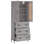 Aparador alto madera contrachapada gris sonoma 69,5x34x180 cm de vidaXL, Aparadores - Ref: Foro24-3199759, Precio: 176,81 €, ...
