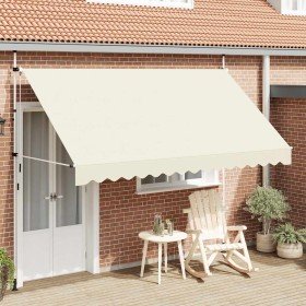 Toldo retráctil de operación manual 350 cm crema Toldo retráctil de operación manual 350 cm crema