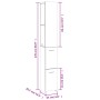 Armario de baño madera contrachapada blanco 25x26,5x170 cm
