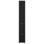 Armario de baño madera contrachapada negro 25x26,5x170 cm