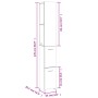 Armario de baño madera contrachapada roble Sonoma 25x26,5x170cm