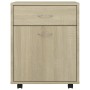 Armario con ruedas madera contrachapada roble Sonoma 45x38x54cm