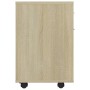 Armario con ruedas madera contrachapada roble Sonoma 45x38x54cm