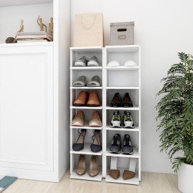 Muebles zapateros 2 uds contrachapada blanco 27,5x27x102 cm Muebles zapateros 2 uds contrachapada blanco 27,5x27x102 cm