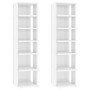 Muebles zapateros 2 unidades blanco brillante 27,5x27x102 cm