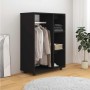 Armario de madera de ingeniería negro 80x40x110 cm