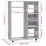 Armario de madera de ingeniería gris hormigón 80x40x110 cm