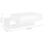 Mesa de centro madera contrachapada blanco 105x55x32 cm